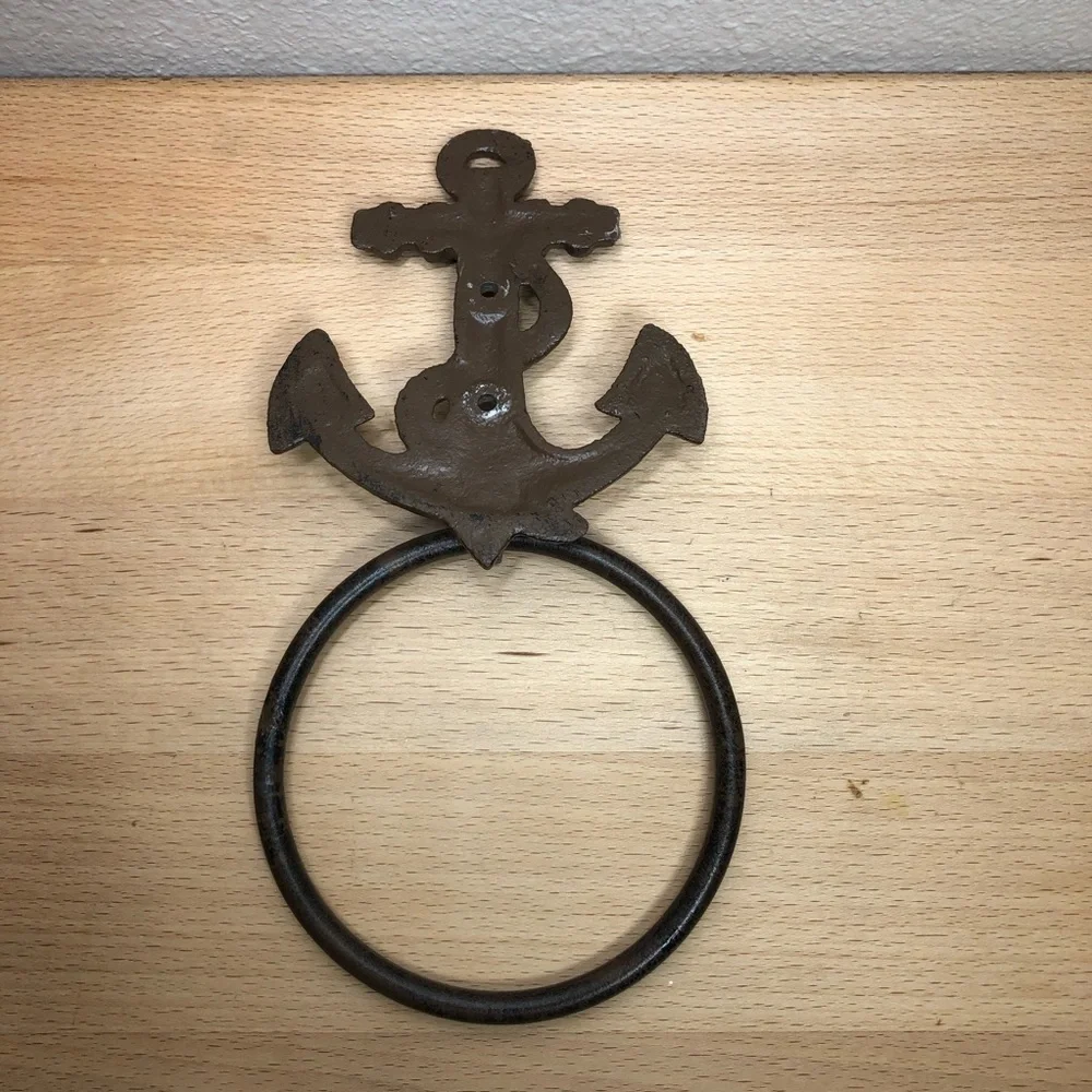 Cast Iron Anchor Rustic Wall Decor Nautical - Coastal Towel Holder